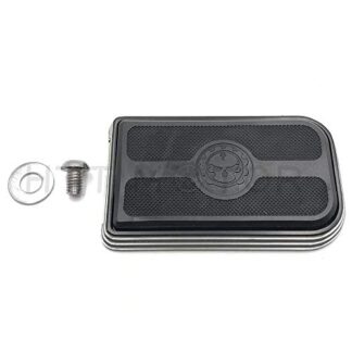 HTTMT Style 107- Black Skull Large Brake Pedal Pad Compatible with Fits Harley 2012-later Dyna FLD/ 1986-later FL Softail (Street Glide FLHX/Freewheeler FLRT)