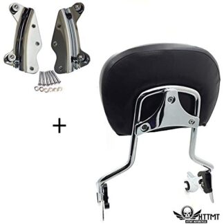 HTTMT- TGHD-DH001+501-005+P- Chrome Gear Skull Backrest Sissy Bar Docking Compatible with 14-19 Harley Touring FLHR