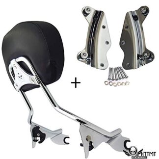 HTTMT- TGHD-DH001+501-005+S- Chrome Backrest Sissy Bar Docking Compatible with 2009-2013 Harley Touring Street Glide FLHX
