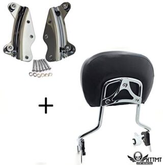 HTTMT- TGHD-DH001+501-005+T- Chrome Backrest Sissy Bar pad Docking Compatible with 14-19 Harley Touring Road King Screamin Eagle