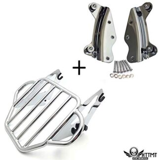 HTTMT- TGHD-DH001+502-009- Chrome King Detachables Two-Up Luggage Rack Docking Compatible with 09-13 Touring Road King