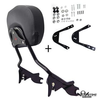 HTTMT- TGHD-DH003+501-005+S- Black Backrest Sissy Bar Docking Compatible with 1997-2008 Harley Touring Street Glide FLHX
