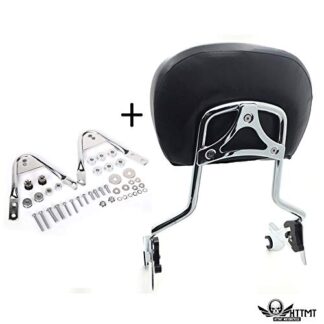 HTTMT- TGHD-DH003+501-005+T- Chrome Backrest Sissy Bar pad Docking Compatible with 97-08 Harley Touring Road King Screamin Eagle