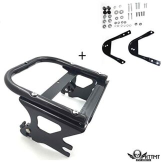 HTTMT- TGHD-DH003+502-001- Detachable Two-up Tour Pak Pack Luggage Rack w/Mounting Compatible with Harley Touring 97-08