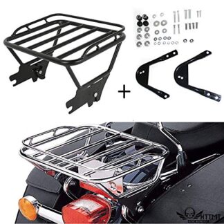 HTTMT- TGHD-DH003+502-004- Black Detachable two-up Luggage Rack Docking Compatible with Harley Touring FLHX FLTR 97-08