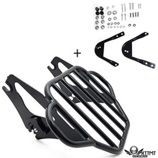 HTTMT- TGHD-DH003+502-009- Black King Detachables Two-Up Luggage Rack Docking Compatible with 97-08 Touring Road King