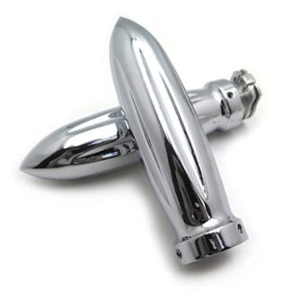 HTTMT TRHB102-7/8''- Chrome Bullet Shape 7/8" 22mm Hand Grips Compatible with Suzuki GSXR 600 750 1000 Hayabusa (All Models and Years)/ Yamaha FZR YZF 600 600R R1 R6 R6S (All Models and Years)