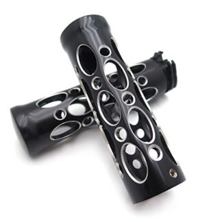 HTTMT TRHB103A-1''- Motorcycle Black Hole Hollow Shape 1" 25mm Hand Grips Compatible with Suzuki Volusia 800 M50 Boulevard