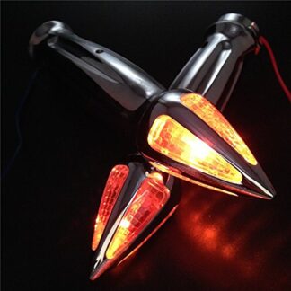 HTTMT TRHB107-1''- Chrome Motorcycle 1" 25mm Hand Grips w/Turn Signals Compatible with Most Motorcycles bikes with 1" 25mm handlebars (Harley Road King/Dyna/Fat Boy/Sporster)