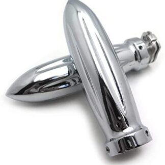 HTTMT TRHB108- Pair Chrome Aluminum Alloy Motorcycle 7/8" 22mm Handlebar Hand Grip Compatible with Harley
