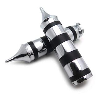 HTTMT TRHB109-1''- Chrome Needle Tubing Style 1" 25mm Handlebar Grips Compatible with Harley Davidson XL Sportster 883 1200/ Kawasaki Vulcan 1500 Classic Nomad Drifter Vulcan 1600 Vulcan 2000