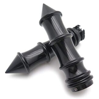 HTTMT TRHB110-1''- Motorcycle Black Skeleton Spike 1" 25mm Hand Grips Compatible with Harley Davidson Road King/XL Sporster/Spirit 750