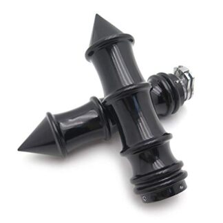 HTTMT TRHB110-7/8''- Black Skeleton Spike 22mm 7/8" Hand Grips Compatible with Most Motorcycles with 7/8" (22mm) handlebars (Not Fit Models Equipped with Hydraulic Clutch)