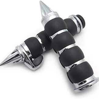 HTTMT TRHB114B- Pair 7/8" 22mm Motorcycle Handlebar Hand Grips CNC Aluminum Bike Compatible with Harley Dyna