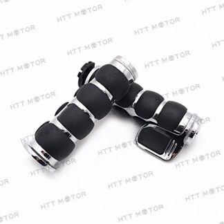 HTTMT TRHB114F- NEW MOTORCYCLE HAND GRIPS Compatible with 7/8" 22mm HANDLEBAR SPORTS BIKES Chrome