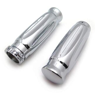 HTTMT TRHB116-1''- Motorcycle Chrome 1" 25mm Handlebar Grips Compatible with Harley Davidson XL Sportster 883 1200/ Kawasaki Vulcan Classic Custom 900/ GoldWing