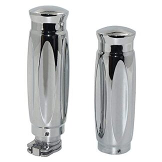 HTTMT TRHB116- Custom NEW MOTORCYCLE HAND GRIPS Compatible with 7/8" 22mm HANDLEBAR SPORTS BIKES Chrome