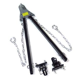 HTTMT- US-FF801-BK- 5000 lb Adjustable Bumper Mount Tow Bar With Chain Towing Truck Trailer Car