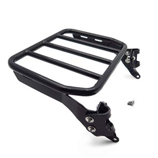 HTTMT- US-TGHD-BR-R006-BK- Black Sport Luggage Rack Compatible With 18-later FLFB FLFBS FXBR Holdfast Sissy Bar Upright
