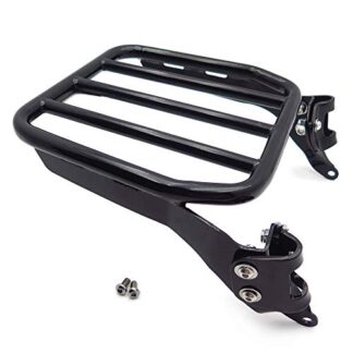 HTTMT- US-TGHD-BR-R007-BK- Sport Luggage Rack For Holdfast Sissy Bar Upright Black Compatible With 18-later FLDE FLHC FLHCS FLSL FXBB