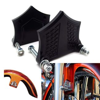 HTTMT- US-TGHD-HAD005-0.64"-BK- Hight Quality CHROME-E-O Black Contrast Fender Spacer Compatible With HARLEY Baggers 23 26 30" (5/8" 49mm) [See Fitment]