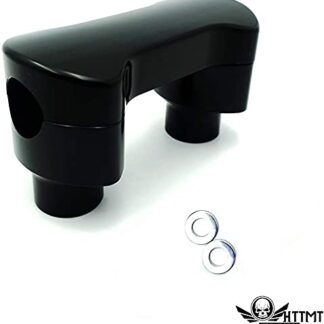 HTTMT- US-TGHD-HBS009-BK- 1" 1 inch Hefty Handlebar Riser/Top Clamp Kit Chrome 2" Tall Compatible With Harley Softail Sportster Dyna