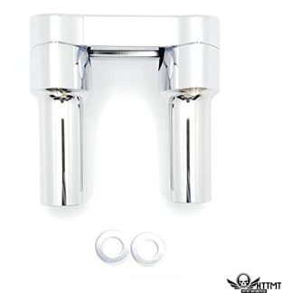 HTTMT- US-TGHD-HBS009-I-CD1- Chrome 1" 1 in Hefty Handlebar Riser/Top Clamp Kit Black 4" inch Tall Compatible With Harley