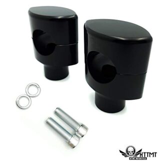 HTTMT- US-TGHD-HBS020-BK- 2" Tall 1.25" Mount Handlebar Riser Compatible With Harley Bobber Chopper DNA Paughco Springer Front End
