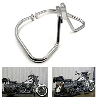 HTTMT- US-TGHD-SG07-CD Chrome Rear Saddlebag Guard Crash Bar Compatible With Harley Softail Heritage Springer FLSTS 1997-1999 [See Fitment]