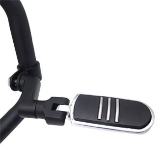 HTTMT- USMT216-058-BK+216-117-CD- Chrome 1.25" Highway Streamliner Foot Peg Mount Kit Compatible With Harley Sportster Yamaha Kawasaki 883 1340 XL120 [See Fitmen]