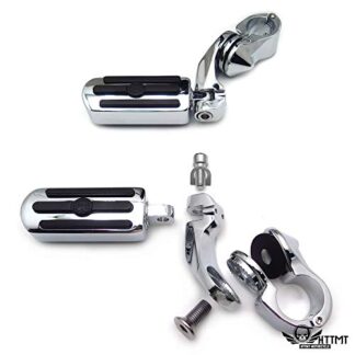 HTTMT- USMT216-111+216-093- Groove Skull 2.5" Foot Peg Kit 1.25" Engine Guard Compatible With Harley Davidson FatBoy Street Bob Yamaha Kawasaki See Fitment