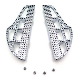 HTTMT- USMT216-119A-CD- Billet Aluminum Shark Fin Dominator Passenger Footboard Compatible With Harley 1986-2019 Touring Road King Chrome Aftermarket Products [See Fitment]