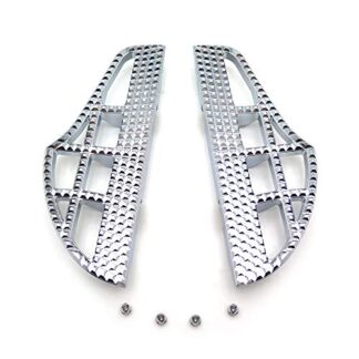 HTTMT- USMT216-119B-CD- Modern Chrome Shark Fin Dominator Passenger Footboard Kit Compatible With Harley 06-17 Dyna Fat Boy Low Rider [See Fitment]