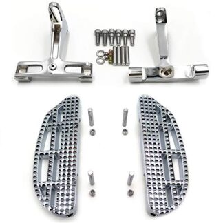 HTTMT- USMT216-123+216-109A-CD- Chrome Knob Leaf Dominator Passenger Footboard Compatible With Harley 1993-2019 Touring