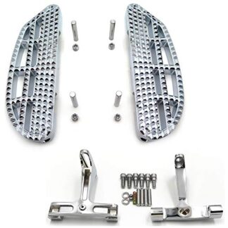 HTTMT- USMT216-123+216-109B-CD- Chrome Dominator Leaf Passenger Floorboard Knob Compatible With Harley 1993-later Touring