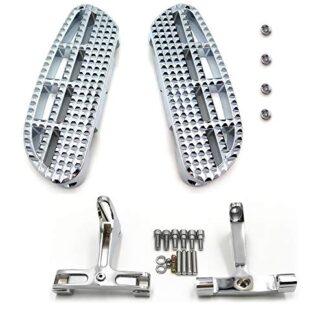 HTTMT- USMT216-123+216-122A-CD- Chrome Dominator Passenger Leaf Footboard Compatible With Harley Touring Road Street Glide 93-19
