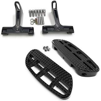 HTTMT- USMT216-123+216-122B-BK- Dominator Leaf Knob Passenger Footboard Rear Black Compatible With Harley 1993-later Touring