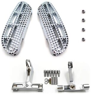 HTTMT- USMT216-123+216-122B-CD- Dominator Leaf Passenger Floorboard Chrome Knob Compatible With Harley Touring 93-19 18 17