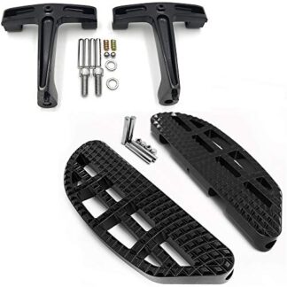 HTTMT- USMT216-124+216-109B-BK- Black Leaf Dominator Passenger Floorboard Knob Compatible With Harley Touring 93-08 07 06 Road King