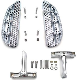 HTTMT- USMT216-124+216-109C-CD- Chrome Leaf Dominator Passenger Footboard Knob Compatible With Harley Touring 93-08 07 06 05