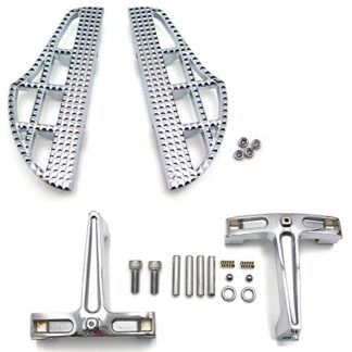 HTTMT- USMT216-124+216-119A-CD- Shark Fin Leaf Dominator Passenger Footboard Compatible With Harley 1993-2008 Touring Road King Chrome
