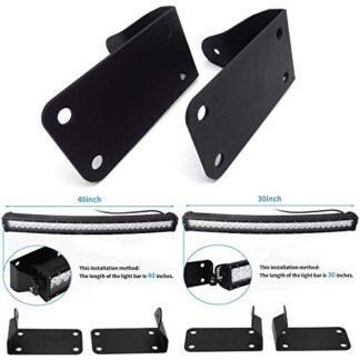 HTTMT- UTV-102- Front Lower Hidden Bumper Mounting Brackets Compatible With 40 inch Curved LED Light Bar Fits 2010-2019 Dodge Ram 2500 3500