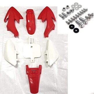 HTTMT- XFY-RED+XH6011-BOLT- Red Plastic Fender Body Work Fairing BOLT Compatible With CRF XR XR50 CRF50 125CC Pit Dirt Bike