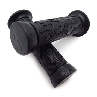 HTTMT XH4067- ATV WATERCRAFTS Flame Grips Black Compatible with ATV QUAD YAMAHA KAWASAKI POLARIS SEADOO BOMBARDIER JET SKI RINCON BRUIN GRIZZLY KODIAK(7/8" BOTH SIDE)