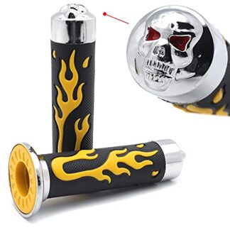 HTTMT XH4071- Comfort 25mm 1" Yellow Gel Hand Grips Compatible with Sportsbike Motorcycle ATV KTV CB