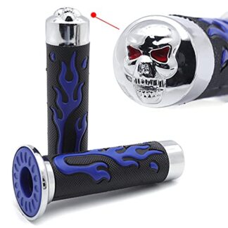 HTTMT XH4071- Comfort Blue Gel Hand Grips 22mm 7/8" Compatible with Sportsbike Motorcycle ATV KTV CB