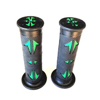 HTTMT XH4086-7/8" 22mm Left and Right Green Hand Grips Compatible with Sport Bike Dirt Bike Offroad (Aprilla BMW Ducati Triumph Honda Yamaha Kawasaki SUuzuki Polaris )