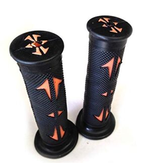 HTTMT XH4086-W Sport Bike Dirt Bike Motorcycle Grip ORANGE Compatible with YAMAHA KAWASAKI SUZUKI Polaris Suzuki Yamaha Dirt Bike Offroad (7/8" LEFT 1" RIGHT)