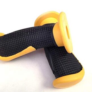 HTTMT XH4087- Dirt Bike Motorcycle Grips Yellow Compatible with APRILLA BMW DUCATI TRIUMPH YAMAHA KAWASAKI SUZUKI Offroad DIRT BIKE(7/8" LEFT 1" RIGHT)