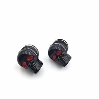 HTTMT XH6005-B-BK2 Black 3D Design Skull Zombie Bolts Screws Compatible with Universal License Plate Tag Frame Windshield Trim Car Truck Light Yamaha Harley Suzuki Kawasaki ATV